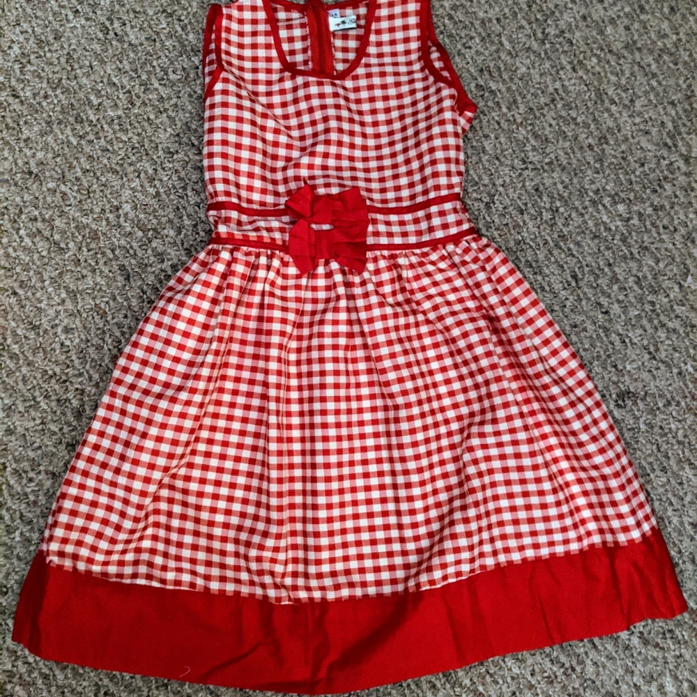 Girl's Red checkered dress
